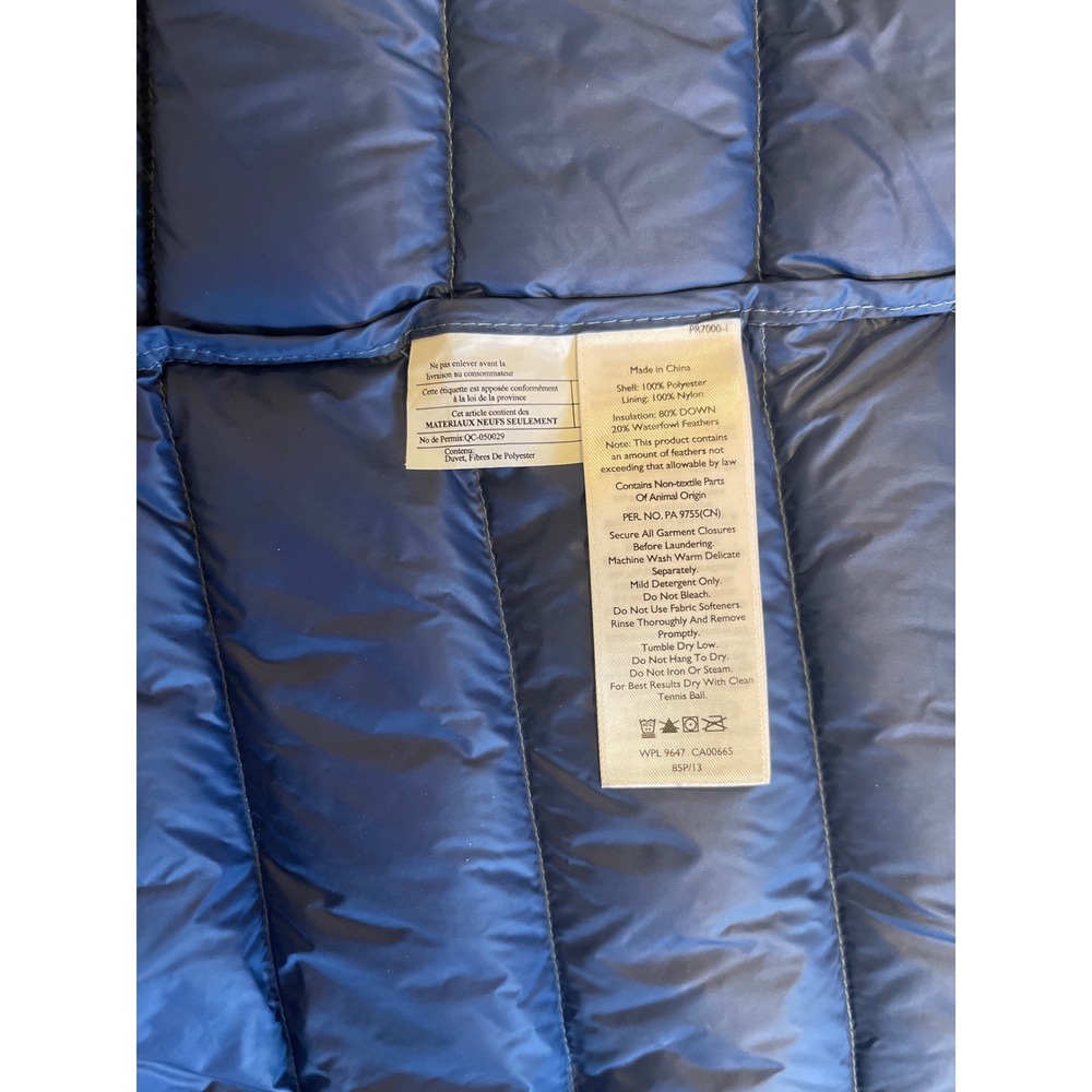 Eddie Bauer Down Waterfawl Feather Blend Blue Tie Dye Puffer Vest Full Zip EB650 - Picture 7 of 10